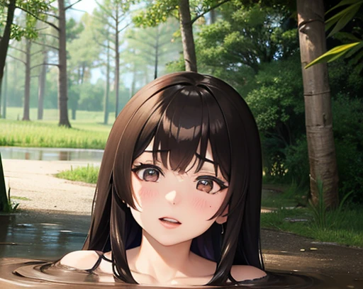  1 girl,  High Resolution , In the swamp, Face Zoom, anime