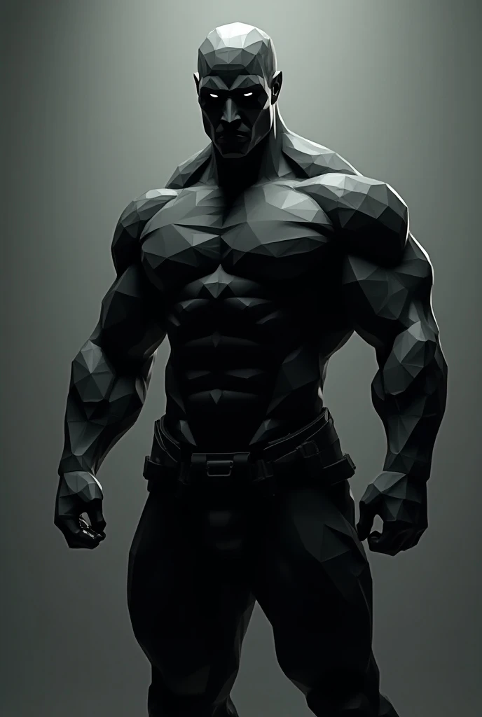 A average strong guy  black colour and purple colour in his around and back ground is black

