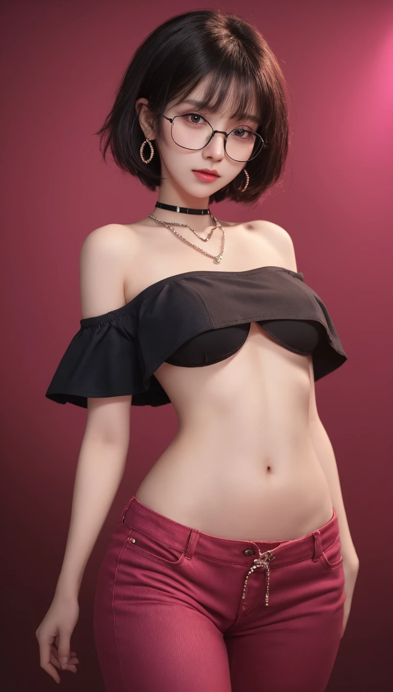 Photo from below, (((Nude photo))), of Millie Bobby Brown, RAW, beautiful woman, ((petite body)), ((detailed face:1.2)), ((detailed facial feature, narrow waist, narrow hips, slim body, ( pussy), cameltoe, detailed skin, clear skin), dark brunette hair, short haircut, (perfect proportioned body), (small, perky breasts) (high detailed city environment, apartment balcony), (realistic photo, best quality, detailed), (8k wallpaper), (cinematic lighting, dramatic lighting) (sharp focus, intricate), black choker