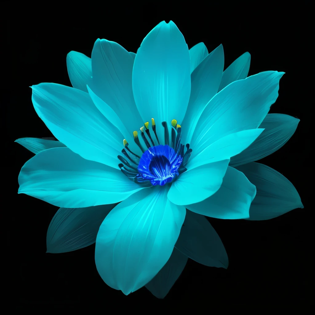 blue flowers in a black background with a black background, glowing flowers, glowing blue, glowing neon flowers, blue bioluminescence, [ bioluminescent colors ]!!, luminous flowers, bioluminescent skin!, bioluminescent plants, neon flowers, neon color bioluminescence, glowing hue of teal, blue glow