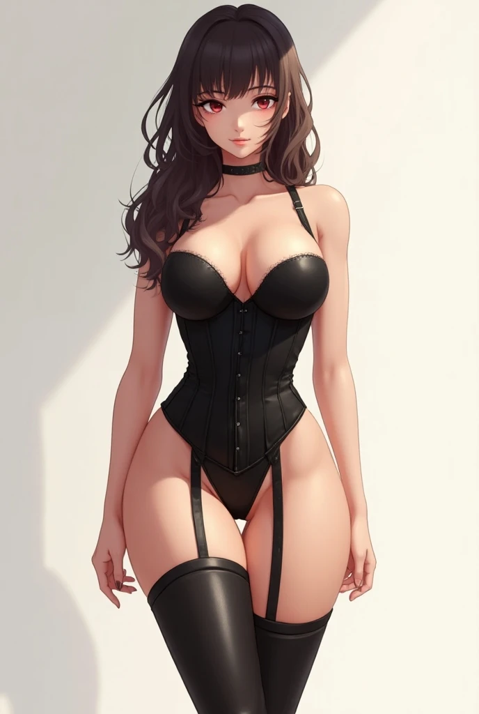 sukilane, very long straight brown hair, with stocking holders, Leather Leg Belt, Suspender belt, sexy garters, belts for women, punk, Gothic, bondage suits, Belt and Garter set, quilter, stockings,bra andpanties,round glasses, detailed, stands straight, legs shoulder width apart, realistic fur, dog face, woman, (detailed face), (more detailed background:1.1), sexy pose, two-tone fur, orange fur, slender, saluki, lush breasts,long slender legs,big ass,fluffy tail, perfect tail position