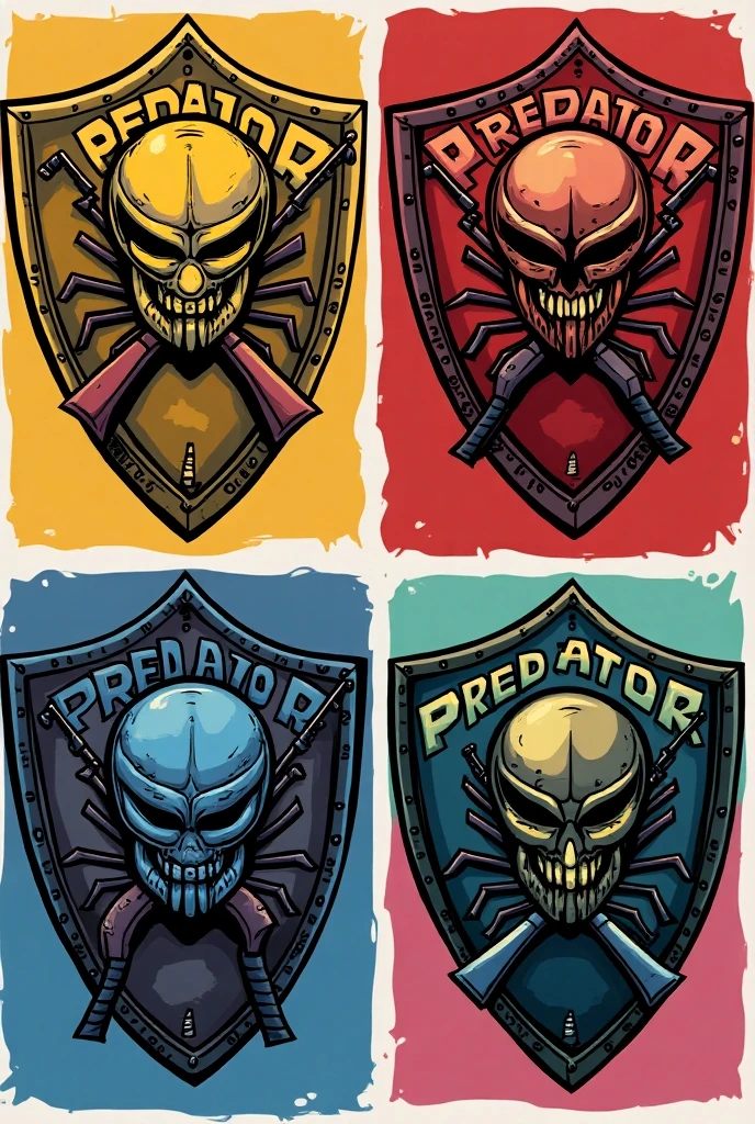 STICKER, a cartoonish character in the full body of an evil skull head,
