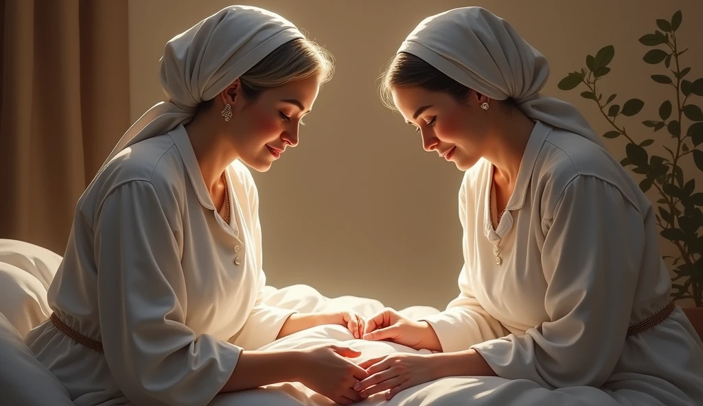 Hijab women massage other hijab women