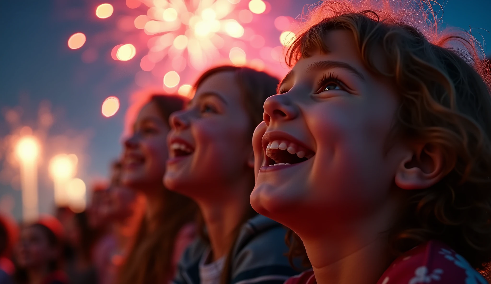 3 girls Russian children with 10 years old, WITH LONG STRAIGHT HAIR blonde, PORTRAIT STYLE,Three colored balls of fireworks are arranged in a circle, colorful explosion, bright fractals, colorful explosion, bright bright colors, magical colored flowers, radiant atomic neon corals, colored plasma hairs, neon-colored bioluminescence, bright dandelion seed storm,  color explosion, colorful neons, color explosions, fireworks, colorful glow, vibrant paint explosions