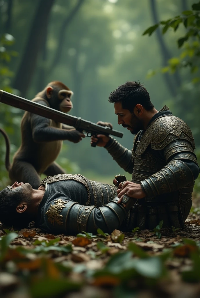 (Lara Croft, large breasts, sparse pubic hair) vagina gaping, cum, anal fucking a huge male gorilla with gorilla penis in ancient ruins in the jungle