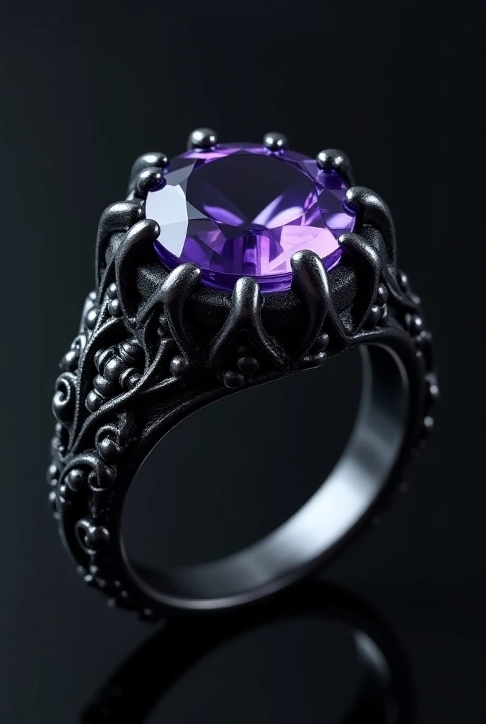 (Best quality,4K,8K,A high resolution,Masterpiece:1.2),Ultra-detailed,(Realistic,Photorealistic,photo-realistic:1.37),Dark atmosphere,ominous background,(Serpentine ring:1.2),The stars are hidden in glowing purple pupils,Delicate snakeskin texture,Dull metallic luster