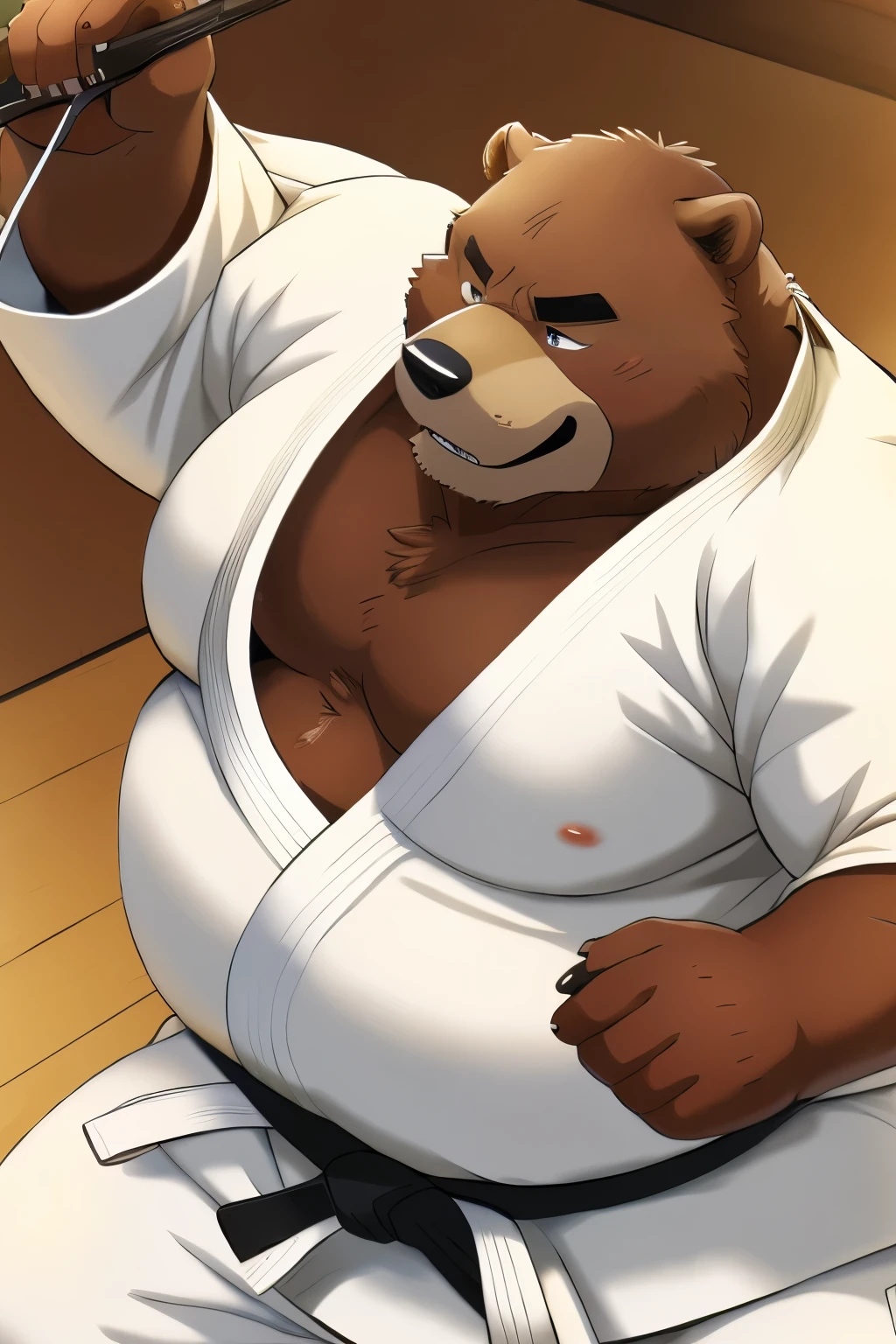 Grizzly berry,（（ overweight ））（)(Judo club 、 I do judo 、 Throw a friend)