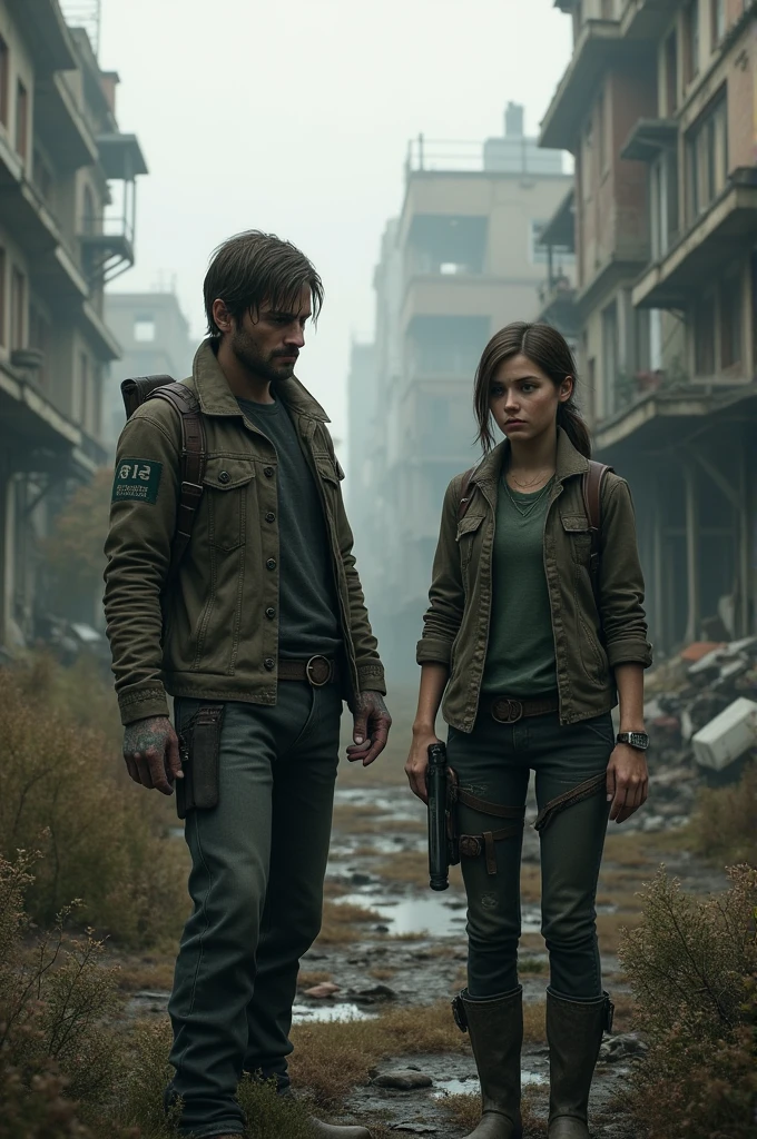 Two unarmed military soldiers in a desolate survival terrain indicating their resilience in the face of the end of the world