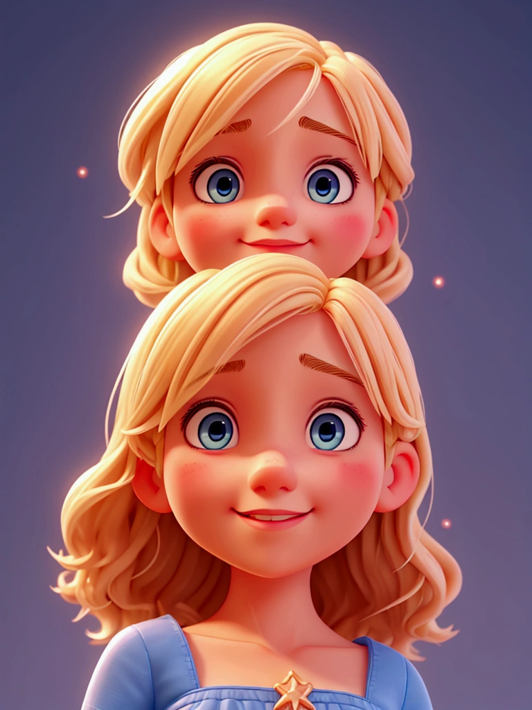 Girl Smile,  blue eyes ,  blonde hair , Light blush, Reflection, C4D, Behance