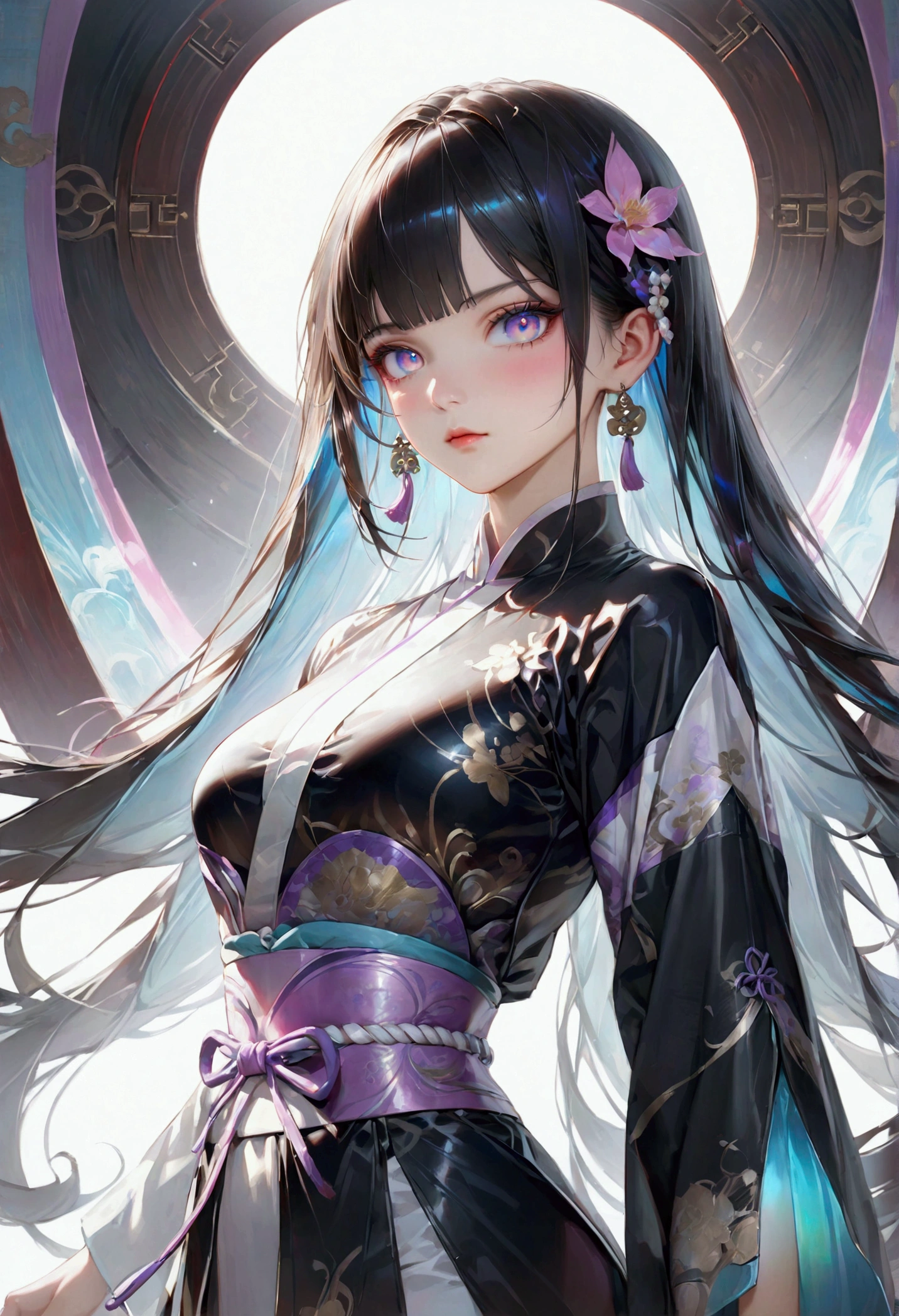 Official Art, unity 8k wallpaper, Super detailed, beautifully、aesthetic, masterpiece, Highest quality, Chinese style, (zenTangle, Mandala, Tangle, enTangle), Flower Ecstasy, One girl, Very detailed, Dynamic Angle, Cowboy Shot, The most beautiful form of chaos, elegant, Brutalist design, Vibrant colors, Romanticism, James Jean, Robbie Dowie Anton, Ross Tran, Francis Bacon, It was freezing cold, Adrian's genius, Petra Cortright, Gerhard Richter, takato yamamoto, Ashley Wood, Atmospheric