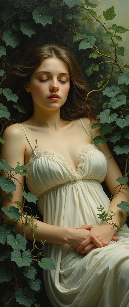 Ariel view, looking down on her, she is laying on the floor,  (masterpiece:1.4),(Beautiful 68 year old woman:1.5),(Facial wrinkles : 1.2),(traditional dirndl : 1.2), hair loosely tied back,  (skinny body :1.3), white skin, pores, skin blemishes, dull skin, gentle smile, wavy hair, small medium saggy breasts, (hanging breasts:1.3), limp breasts, Laying on a forest floor, nude, arms and legs sprawled apart, tied to wooden posts hammered into the ground, bound by rope, cryinf, hands and feet tied with rope