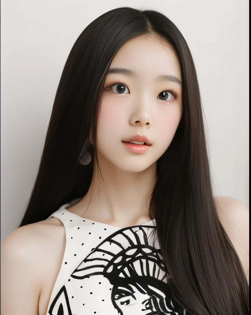 there is a woman with long black hair posing for a picture, cruel korean goth girl, coreana, Ulzzang, Mulher sul-coreana bonita, pale fair skin!!, pale thin lips, linda mulher coreana jovem, Cara Sexy, 1 8 I, beautiful aesthetic face, Heonhwa Choe, mulher coreana jovem bonita, lindo rosto delicado