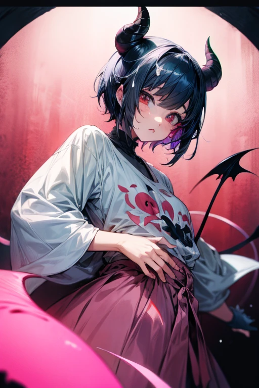 short hair,good proportions,happy,full body,beautiful anime-style girl,pareo in pale pink,brunette hair,violet eyes,beautiful chests,like Mucha,thin cloth,cinematic,photogenic,round eyes,charming,flushed cheeks