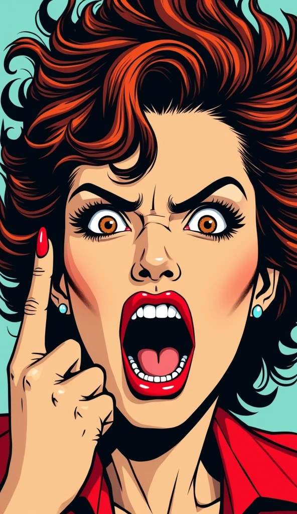 Face of Dwayne Johnson the rock ,body of lady ,big boobs wearing bra,talking in the mobile phone,eyes bulging out mouth ,wide open, eyebrows raised shouting angrily