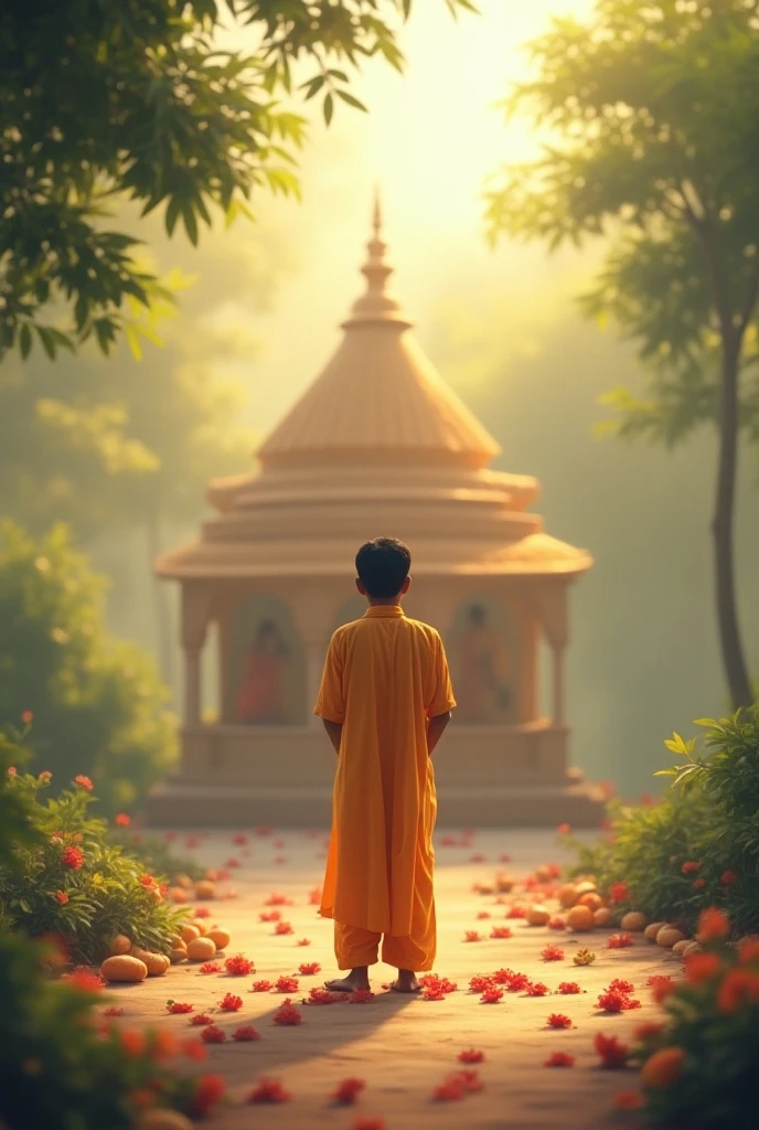 Odia boy doing prayer in Hanuman Vatika Rourkela