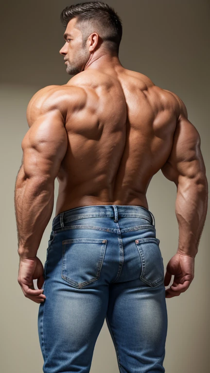pieza masetero、fornido、FOTO DE CUERPO COMPLETO、25 years、jugadores de rugby、Salvaje、bbw、muscular、macho、gente masculina、de pelo corto、Corte desvanecido. full body. , Bubble butt, naked . mustard jeans backside. Dr.. miguel pastor