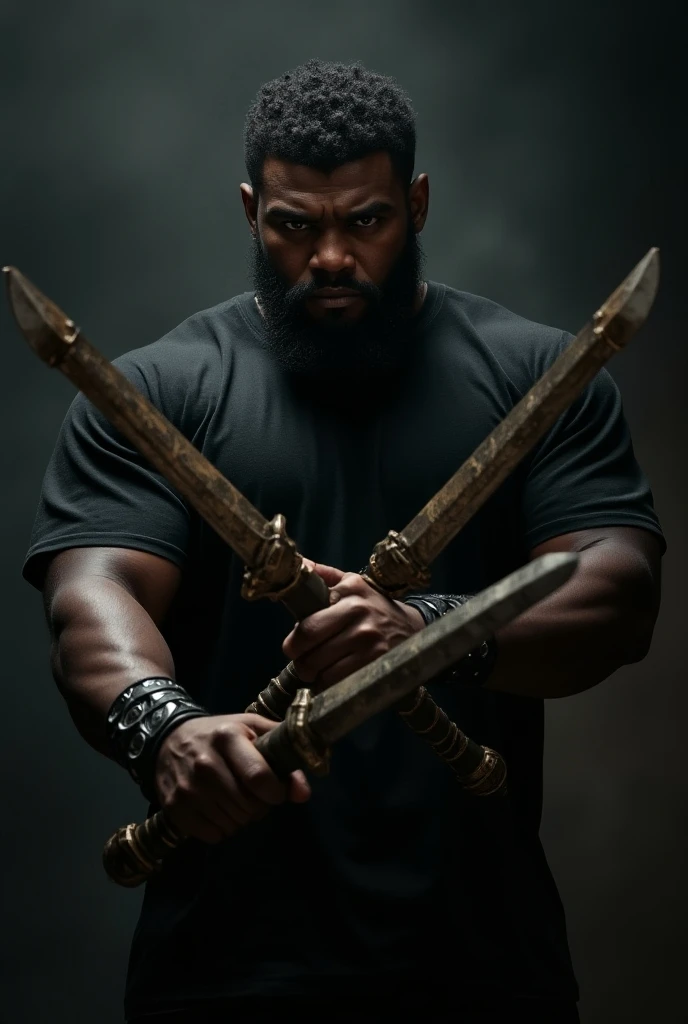 Create the dramatic lighting image of a warrior with extremely perfect fingers, perfect hands,  de 40 anos, afiando  uma linda espada de metal brilhante, As a backdrop a scenario of mystery and magic with a lot of mysticism with several swords scattered in the environment, digital art trending on Artstation 8k HD high definition detailed realistic, circunstanciado, textura da pele, hiper detalhado, textura de pele realista, armadura, melhor qualidade, ultra high-resolution, (fotorrealista:1.4), high resolution, circunstanciado, Foto RAW, sharp re, by Lee Jeffries Nikon D850 film Stock Photography 4 Kodak Portra 400 camera F1.6 lens rich colors hyper realistic lifelike texture dramatic lighting unrealengine trending on artstation cinestill 800,