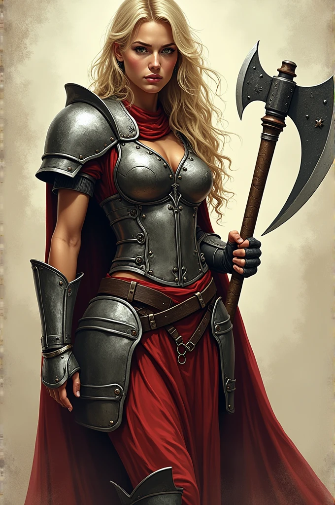 Apenas a [1 woman] , sex, blonde hair, giant chest, (chiselled abdomen), (dark skin), ( armor), inside a castle
