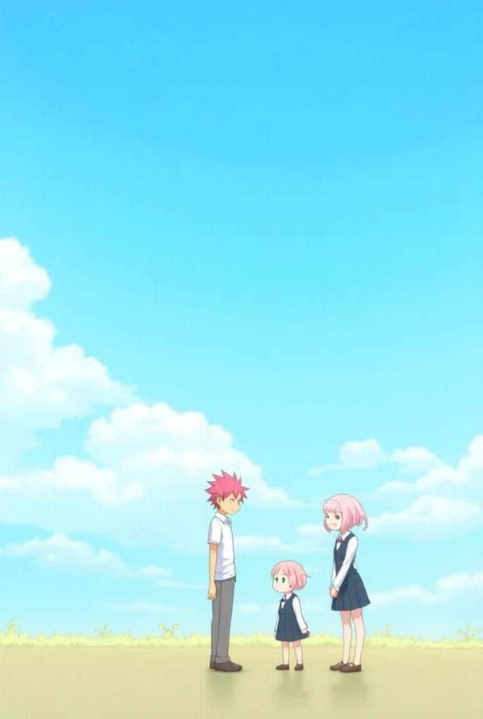 Pink Hair Color、short hair、Full body composition、Soft Light、Tank top