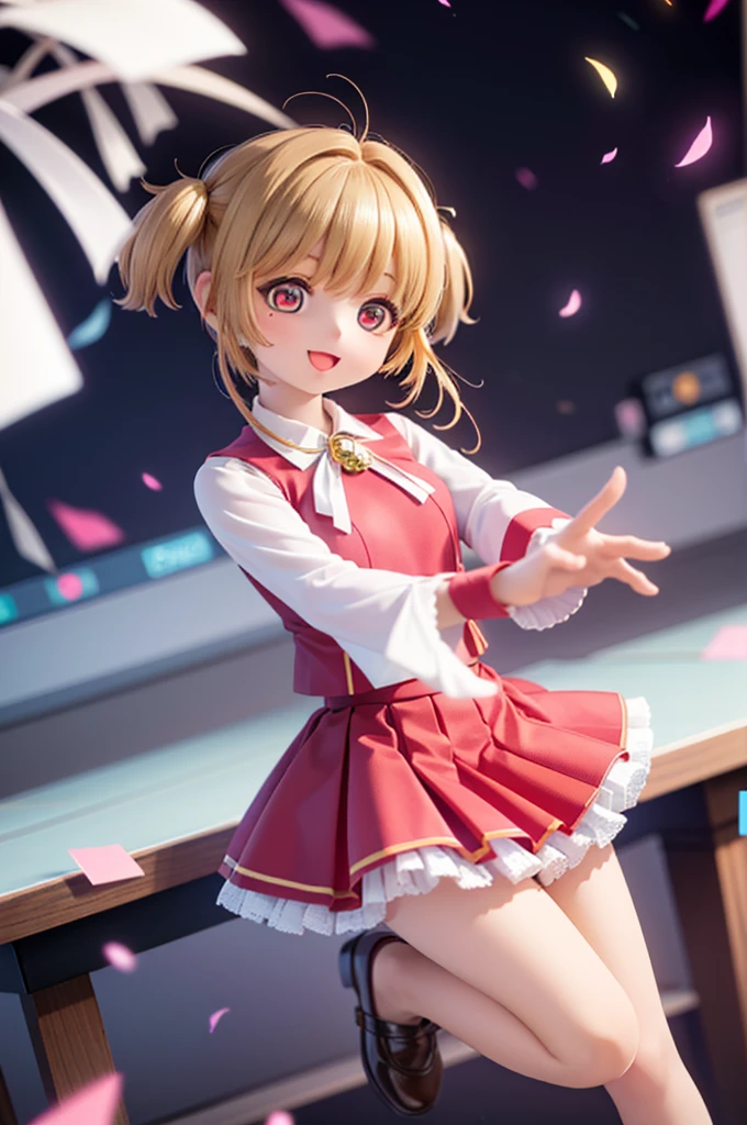 (((Chibi 3D))),Very cute and beautiful chibi anime white-color nurse costume style, Holding a syringe in your hand,Hospital, Examination room miniature background, Full body, Dancing, Highly detailed face and eyes, Clearly outlined, Solo,Chibi 3D.Don't get on the stand