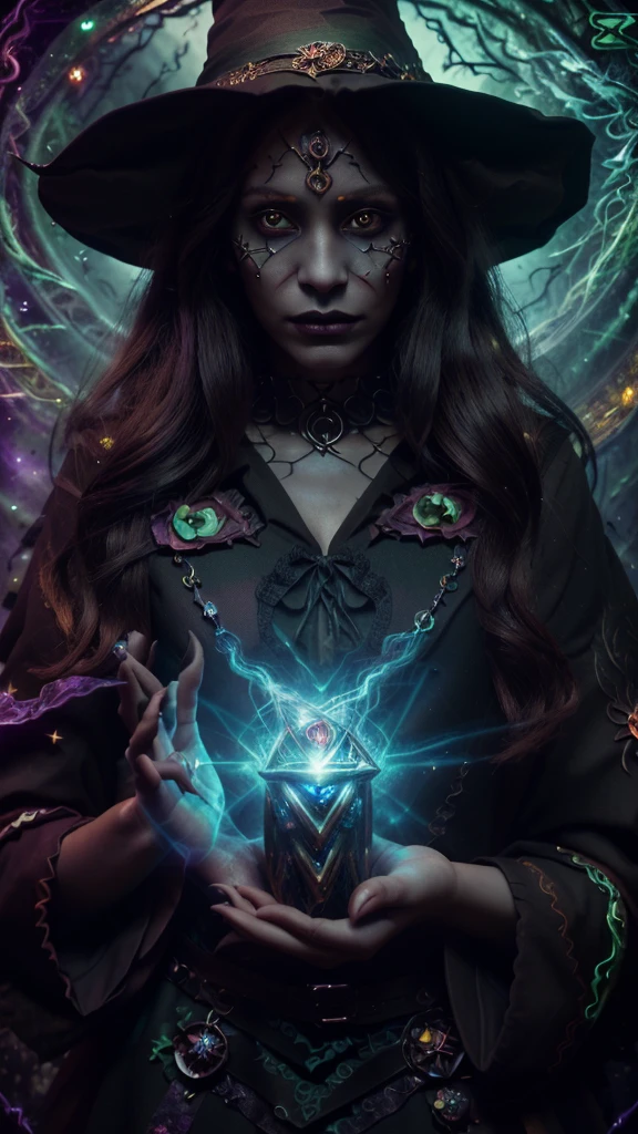 1 Beautiful girl, ( witch core , wizard, pagan, mystery, nature, mystery的) , magical, magic spell, círculo magical, (( Magic in the Hand )),( masterpiece,  Better quality:1.4),(ridiculous,  High resolution , super detailed:1.2),( Use dark magic :1.4),  imaginative overlay,  Art Fusion , fantastic scenes ,  upper body  ，((( Better quality))),(((super detailed))),((( masterpiece)))
