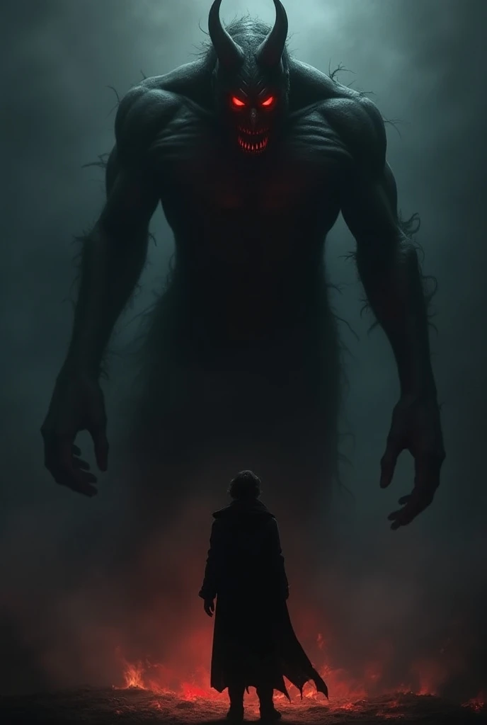 Make a creature, a shapeless mass of flesh and bones, with eyes that glow with evil intelligence. His limbs are disproportionate and his skin appears to be in a constant state of confidence. This creature is trapped in a cage and a scientist looks at it with a very scared expression, Jumping on top of a scientist looking into his eyes