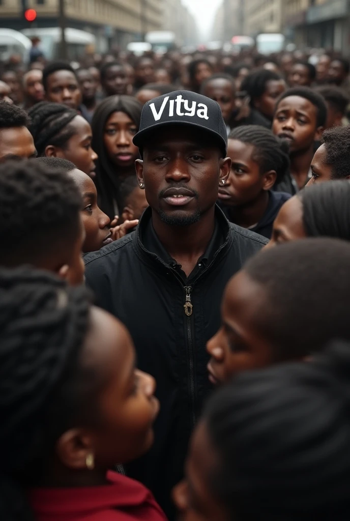 Make it in the form of a charge, black people protesting while white people watch with disgusted expressions
