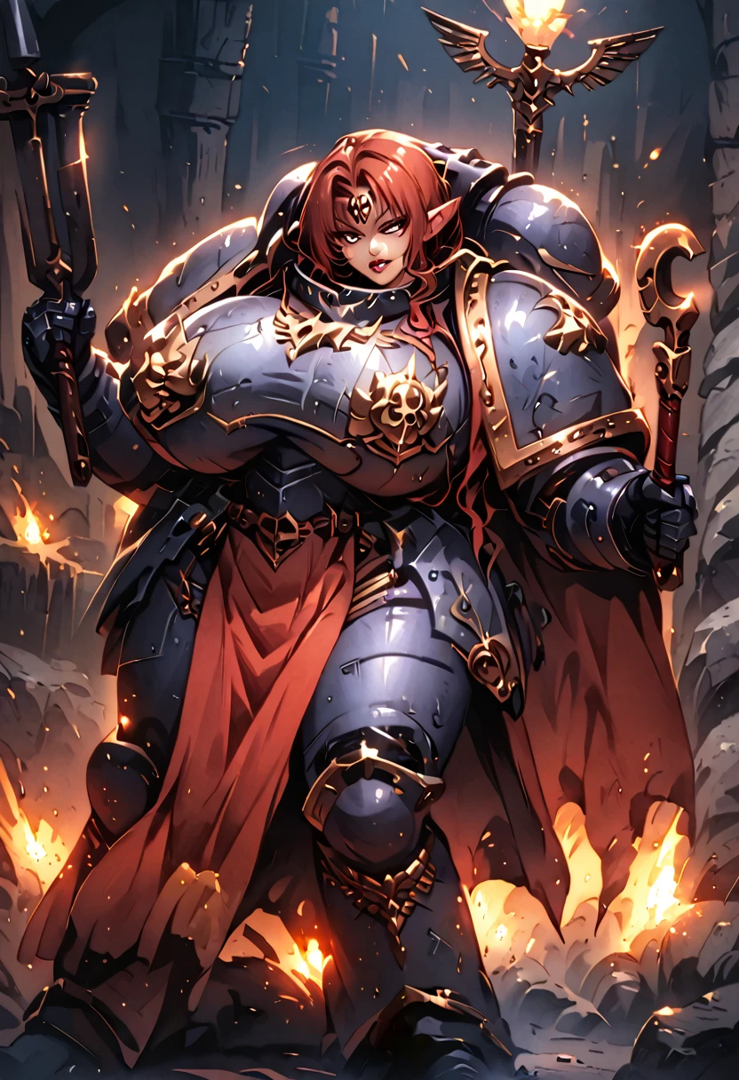 beautiful detailed eyes, beautiful detailed lips, extremely detailed eyes and face, long eyelashes, 1girl, knight armor, redhead, exaggerated breasts,huge breasts , massive breasts, full body shot, medieval, intricate armor details, shiny metallic armor, she is carrying a large heavy zweihander with a dark wooden handle that is almost as big as her heroic pose, dramatic lighting, cinematic, dark fantasy, dramatic shadows, moody colors, dramatic chiaroscuro
