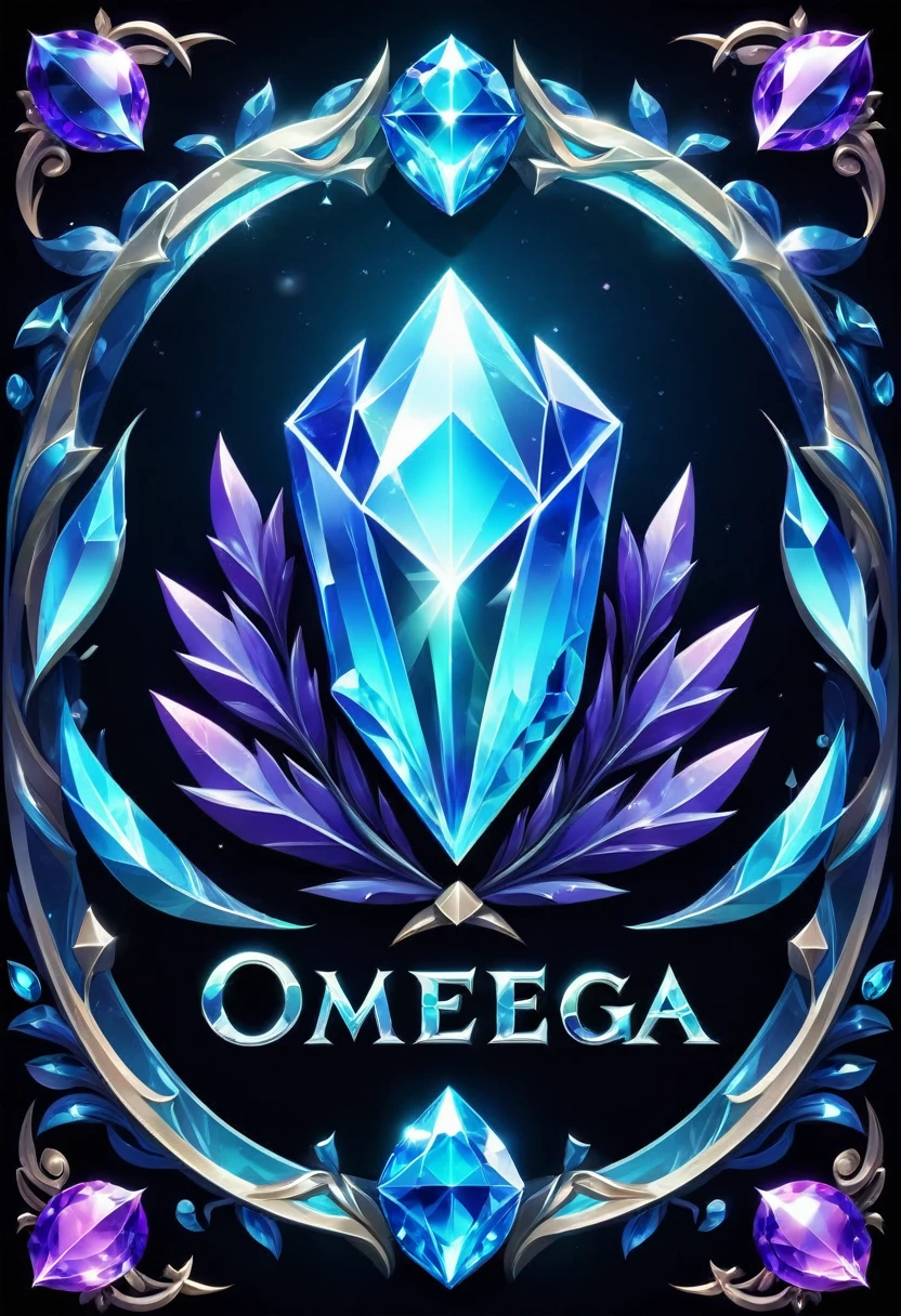 crystal style text " Omega Crystallix" for fantasy game #mgmkqztmbo