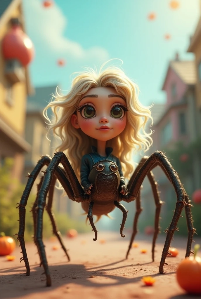 a girl with frightened eyes,caught by surprise,desperate look,flying hair,entangled in the sticky spider web,trying to break free,struggling to escape,clothes getting torn,a dusty classroom with old wooden desks and chairs,faded blackboard with chalk writings,books scattered on the floor,sunlight sneaking through the dusty windows,a large spider web covering the whole ceiling,cocoon spinning around the girl,silky strands hanging from the ceiling with dew drops glistening,a giant spider lurking in the corner of the web,its eight legs creeping along the threads