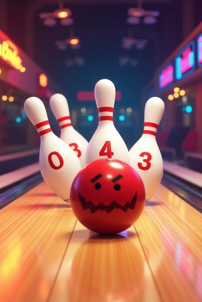 Create an animated bowling image with numbers