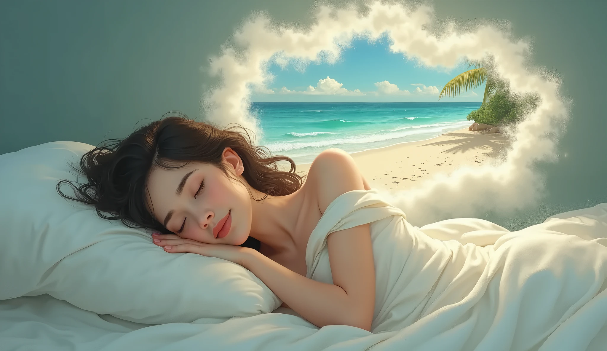 Escenas exquisitas,Profundidad de campos,8k,El sol brilla en la playa,Dead bride on a warm summer night, una noche clara, estrellada iluminada con la luz de laguna