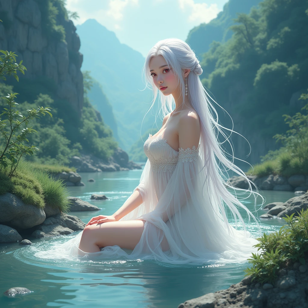,beautiful woman squatting front view with legs apart,(masterpiece), best quality, expressive eyes, perfect face,after rain, pretty girl standing in the rain, high definition cgsociety, guweiz, wash off in the rain, princess knight, body, !!highly detailed!!, crazy white hair, by Lü Ji, pale pointed ears, full figure poster, beautiful as the moon, h 1024, boody, inspired by hajime sorayama, warcraft, unclad, beautiful naiad with a wonderful face, wonderful symmetrical face and beautiful realistic eyes, filling an urn with water by a river, Domenico Remps style, goddess emerging from the water, long hair fused with water, skin wet with water, magical forest with lantern and fantasy, full moon, lamp, night light, pond with garden, full body, jean-baptiste monge style, small bubbles floating, wonderful girl, fantastic face, Caucasian,sexy pose, provocative pose,naked girl, visible beautiful pubic area, pink pesons, small breasts in sight, tattoos on the naked body, (masterpiece), long silver hair blurred with water, old floating clock, lamp, lantern , wet skin, lancient temple blurred in the distance with columns,realistic, (portrait of a girl), neat nose, smooth, young pale skinny white girl, smile, chubby, bright background, perfect detailed face, sunlight, photo realistic, a beautiful woman, uminescent glow orange cyan liquid lamp, liquid splash art, luminescent glow colors liquid, long hair fused into multicolored sea waves, light lantern, lamp and antique clock, fantasy, fractal, Sakimichan-style art, slight smile, legs open, pubic hair view, 1 sexy girl, exposed breasts,skin wet with water and foam and bubbles,view from below, beautiful full female body wet with water,wet skin, legs separated visible vagina,vagina in sight, beautiful naked woman lying in the pond, bed floating in pond, floating antique , highly detailed, fine detail, intricate, beautiful detailed glow, detailed, Cinematic light, highres, detailed facial features,sharp focus, smooth, aesthetic,