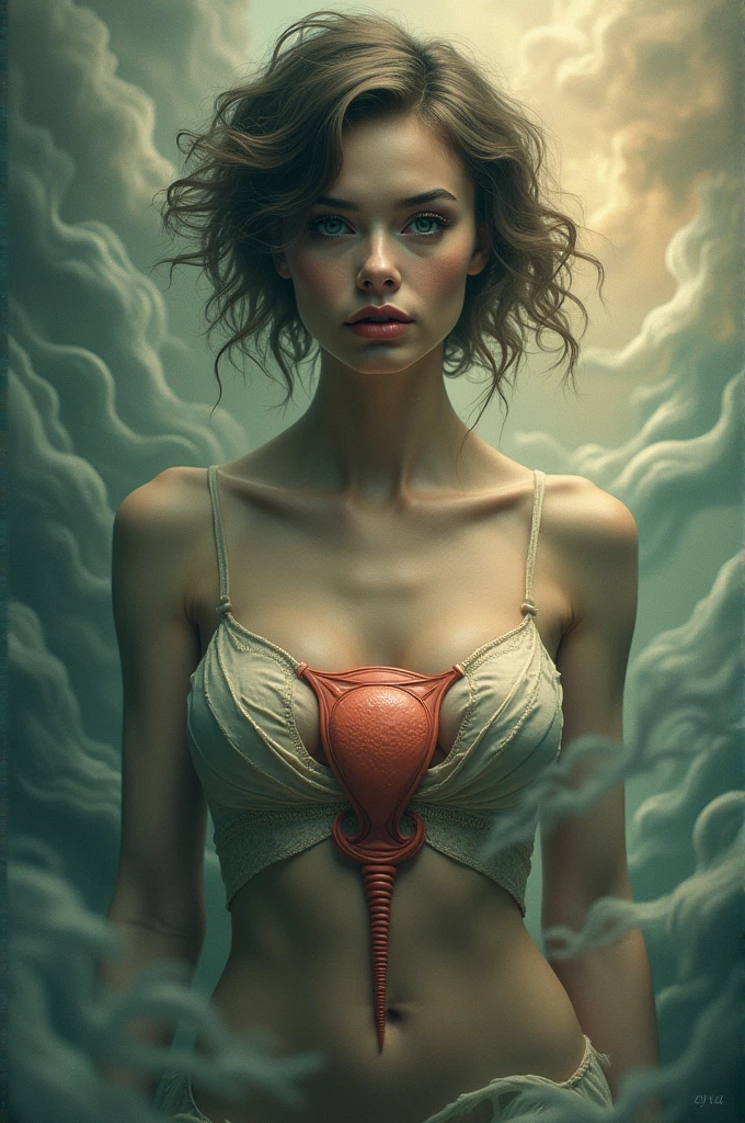 Real women, she is Blonde with short hair, she has an hourglass figure, she has a surreal, hentai-like physique, with exaggerated curves that showcase large buttocks and voluminous breasts.

 real live

The poster immediately catches the eye with a woman with a captivating face, whose skin has an almost supernatural clarity and luminosity. She is presented in close-up, her intense gaze fixed on the viewer, creating an immediate connection. Shockingly, she is surrounded by a luminous halo, highlighting drops of SpermaGlow that seem to bead on her skin like morning dew.
To accentuate the effect, the background is a mix of bright colors and organic patterns, evoking science and biology, with cells that seem to pulse in rhythm. At the top of the poster, in bold, capital letters, the provocative slogan proclaims, “Awaken the power of life with every application!”
Just below, a punchy phrase adds substance: “SpermaGlow: The rejuvenating cream that draws its essence from the life force.”
At the bottom of the poster, a shocking visual: a male hand holding a sperm bottle, with the words “Bold science for unprecedented radiance.” This creates a strong contrast and incites curiosity, while breaking taboos.
The whole composition is both disturbing and memorable, prompting the viewer to question the limits of beauty and science, while offering a product that truly stands out on the market.