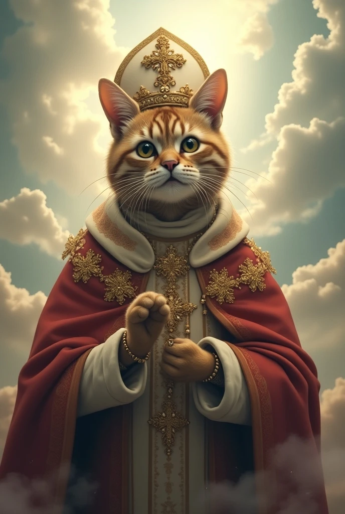 highres, 8k, absurdres, realistic, (Chartreux:1.3), (cat_human:1.3), cat, animal_focus, the Pope, Catholic , bishop of Rome, cross, (Pope:1.4),
<lora:Chartreux_v3-000010:0.55>   ,