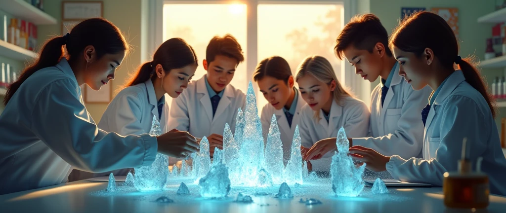 3 boys Russian children with 10 years old, WITH LONG STRAIGHT HAIR BLONDES, PORTRAIT STYLE, There are three ice cubes sitting on a table with a lightning bolt in the background, with ice powers, icy blue theme, ice cubes, blue ice, sparkling ice particles, ice magic, ice cubes around, ice cream, ice cream,  melted ice cube, made of ice, HD wallpaper, ice fragments, cold blue lighting
