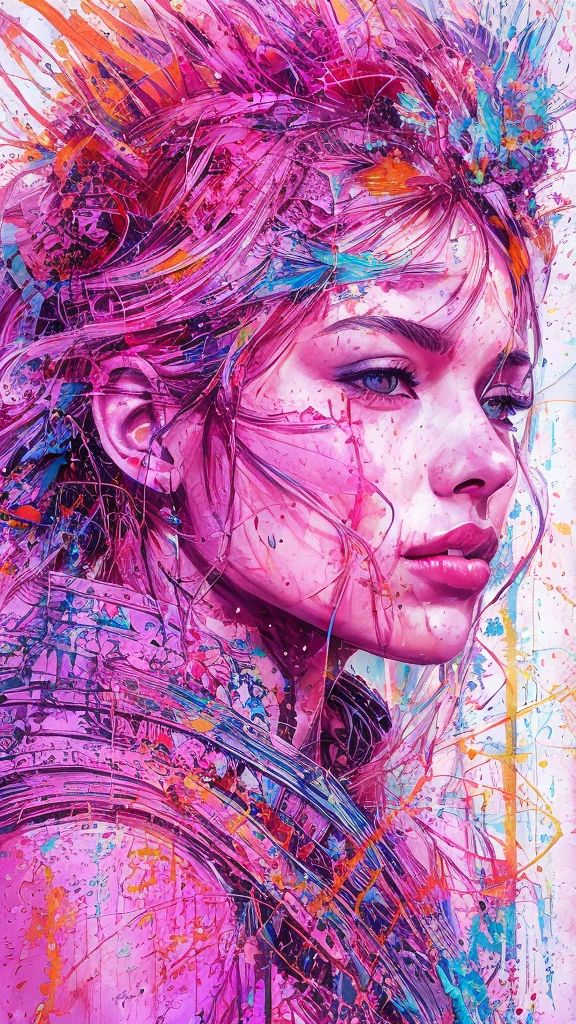 k-pop cover, beautiful detailed watercolor painting of 1 girl, skeleton face, pink dress costume, mixed watercolor ink drawing, art by Carne Griffiths and Wadim Kashin, Yoji Shinkawa, perfect anatomy, centered, approaching perfection , dynamic, highly detailed, character sheet, concept art, sharp focus, full body shot, 8k, masterpiece, fine details, full of color, very pink, and cool color palettes, intricate details, proportion illustration golden