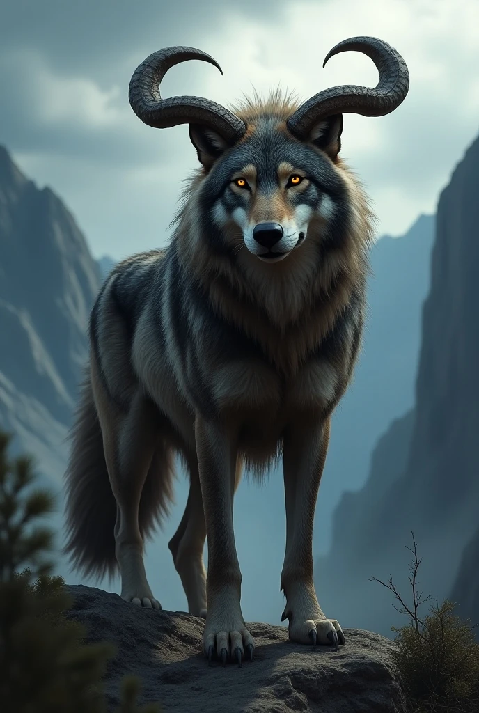 Believe me, a wild wolf with horns and a bull's tail