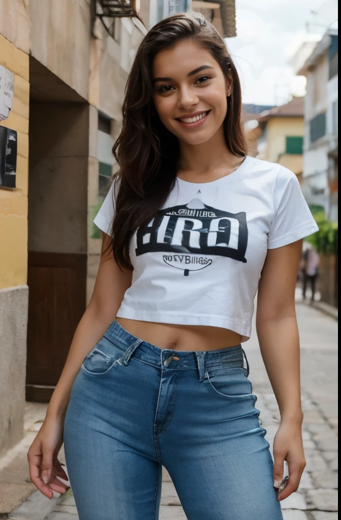 image similar to lisa ann hyper-realistic, work of art, best qualityer, ultra detaild, fotorRealist, beautiful 8k artwork highest quality ultra detailed 1.37, wearing a short skirt and a t-shirt,1.3 spontaneous photography,sweaty,elegant look,textura detalhada da pele fotorRealista,surprientente.