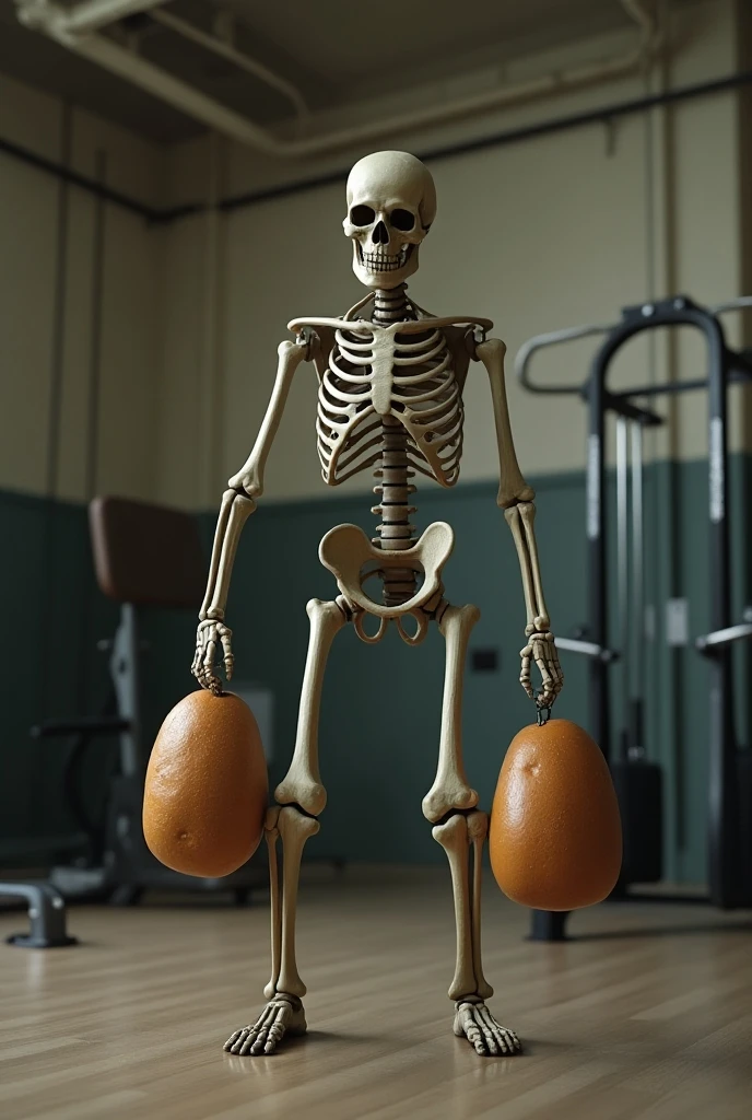 skull practicing long jump