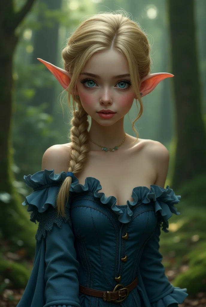 Portrait of european woman,cute and beautiful face,elf,pointy ears ...