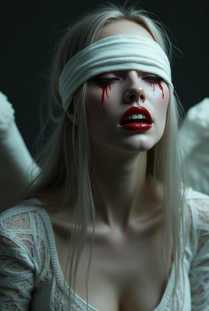 A virgin weeping blood