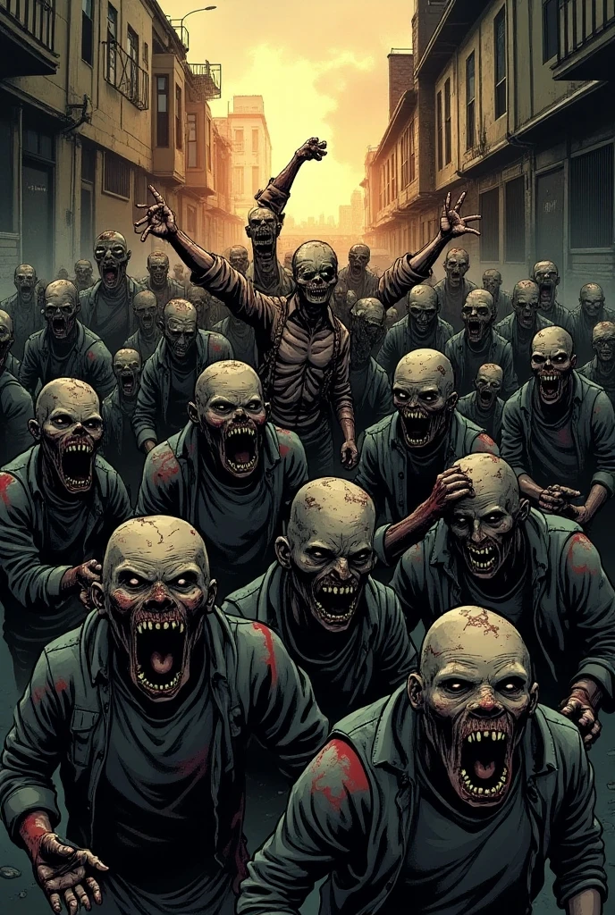 Zombies eating brains anime