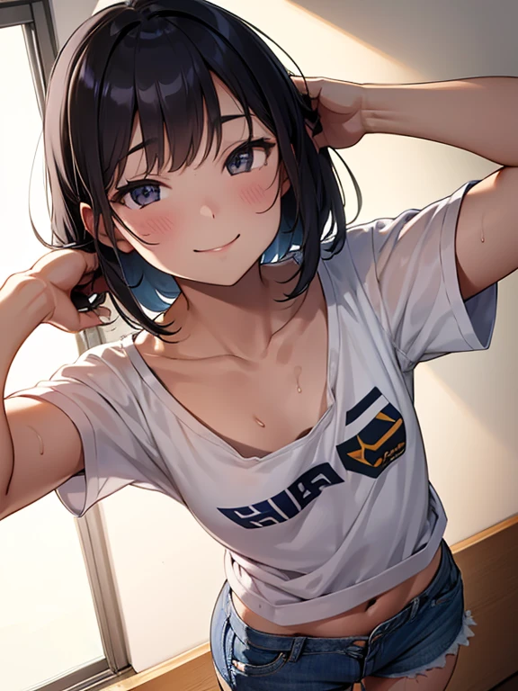 1 Realistic photos of beautiful stars from Japan, Cabelo flutuante, Pele branca, maquiagem leve, Tamanho do peito de 32 polegadas, Vestindo uma blusa cinza com decote em V, I'm playing the guitar, No Bar Noturno, retrato em close, hesitante, nffsw