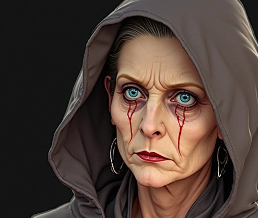 a close up of a person with a bloody face and red eyes, Terrifying digital art, The Art of the Apocalypse!!!!, bloody + Concept art, detailed 4k Horror artwork, Horror!! Highly detailed, epic portrait of menacing, Horror fantasy art, dark fantasy Horror art, Evil look, anger. hyper detailed, Evil Zombie, lee bermejo, A perverted god without a face