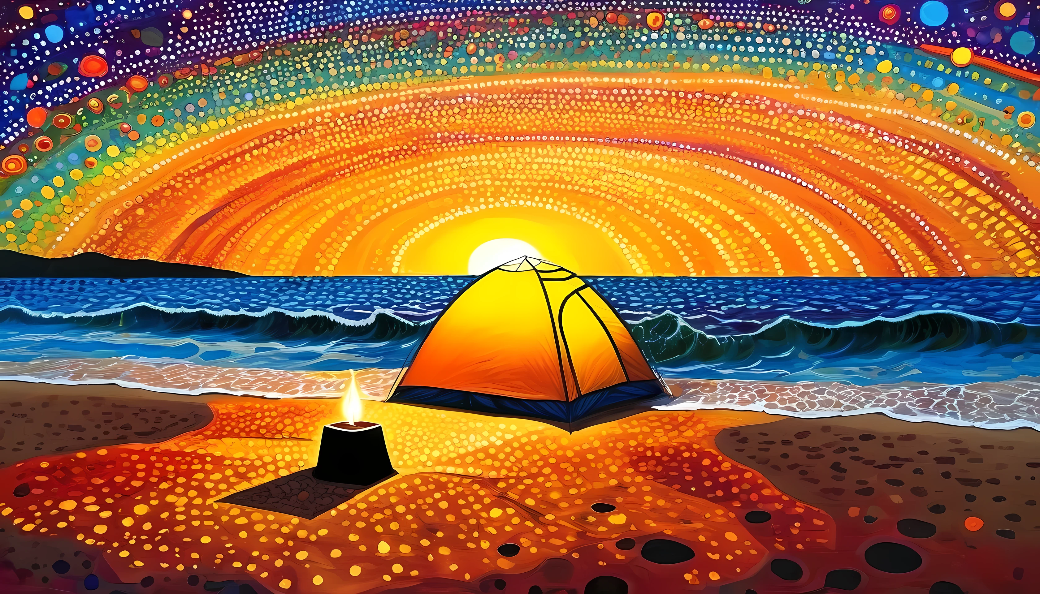 camping，Point art