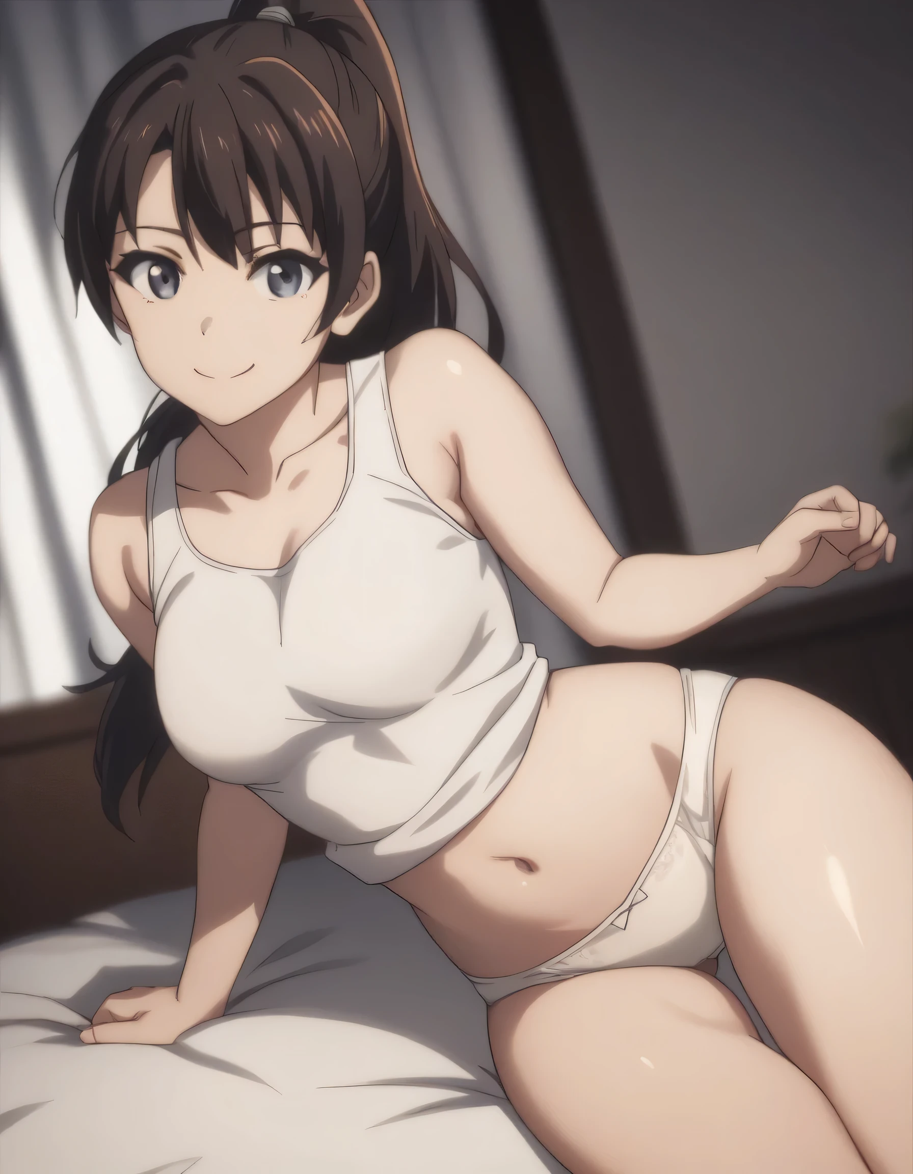 (Best Illustration, masutepiece, NSFW) Bed in the bedroom, lots of dirty bras, Micro lace underwear, covered in crotchless panties, (Chincus:1.8), (grinning lasciviously:1.5), (big futanari:1.5), (Futanari:1.5), [(5 futanari married women, Married woman crawls on all fours, 5 married women on the bed, Open  Bra, See-through micro underwear, Married women excited about rape, lesbian, A married woman who enjoys being raped, futanari housewife, from behind, cheating wife lesbian):1.5]