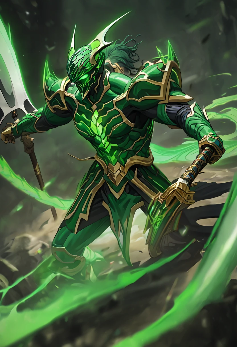 make an alien rpg enemy race, de pele verde, your skin must be ugly, enjoy monster, masculine, naughty man. Furthermore, he must be wearing commander's clothes, and a big gun.
