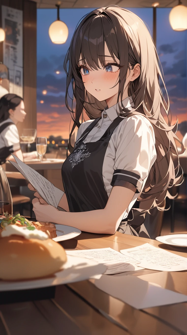 Many beautiful women sit together at the table in a high-end restaurant,Expression of anger（Background in fine dining restaurant：1.5），Anime style 4K，Anime rendering，style of anime，8K fineness，（Upper body display：1.5）（Cinematic lighting：1.5）