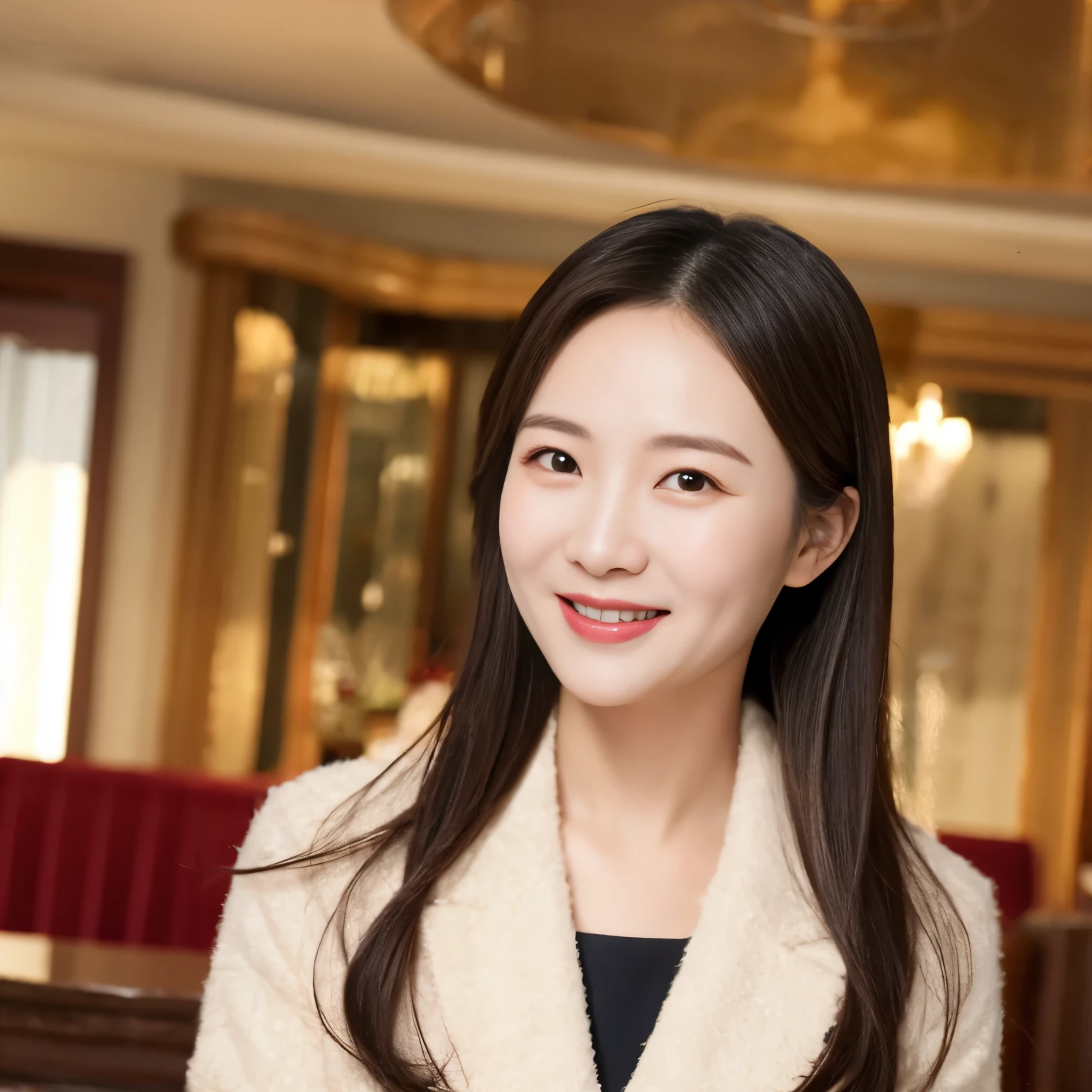 [Korean language,realistic, masterpiece, final details, photorealistic, intricate details , octane rendering , 【8k, 1 Girl , Perfect face shape all over, Beautiful Face , new world foundation, slot reference, detail hair,, black Bow down, black Gloves, Black Leg, blue eyes, blue hair, Bow down, clavicle, skirt, Drill hair , [Wrinkles, [Wrinkles, Gloves, Ge Wen, headskirt, high resolution , long hair, lips open, Puff sleeves, purple eyes , Smile, alone, white skirt, oily skin,((((Full body photo,C cup,Sweet smile))))